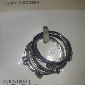 Set of 4 silver rings size 6